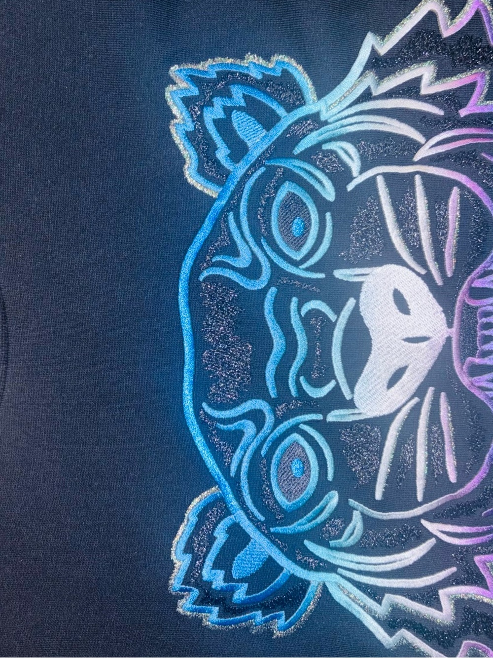 Kenzo Iridescent Tiger Logo Sweatshirt - Blue/Purple - Picture 2 of 4